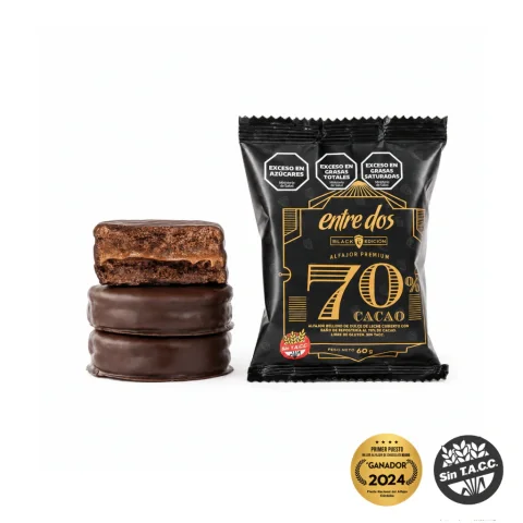 ALFAJOR ENTRE DOS 70% CACAO SIN GLUTEN
